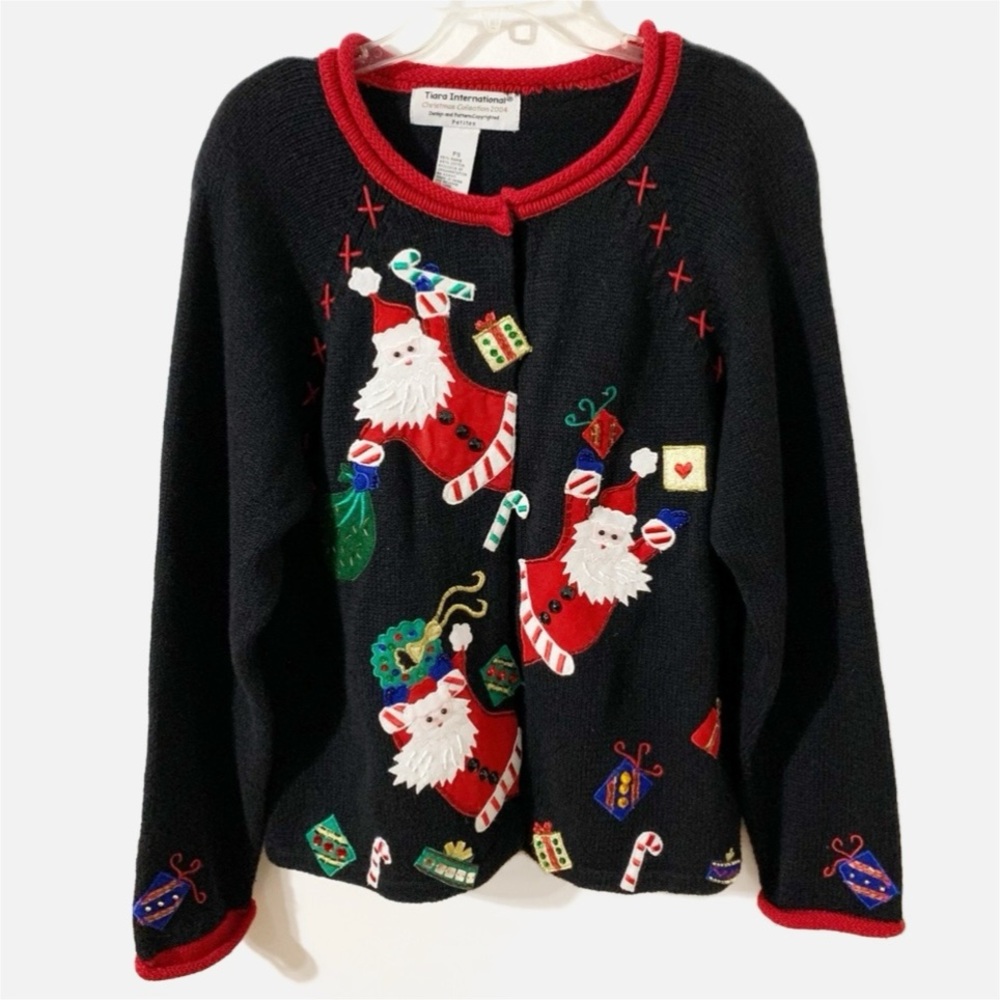 Vintage Tiara International Christmas Collection 2004 Christmas Cardigan Sweater